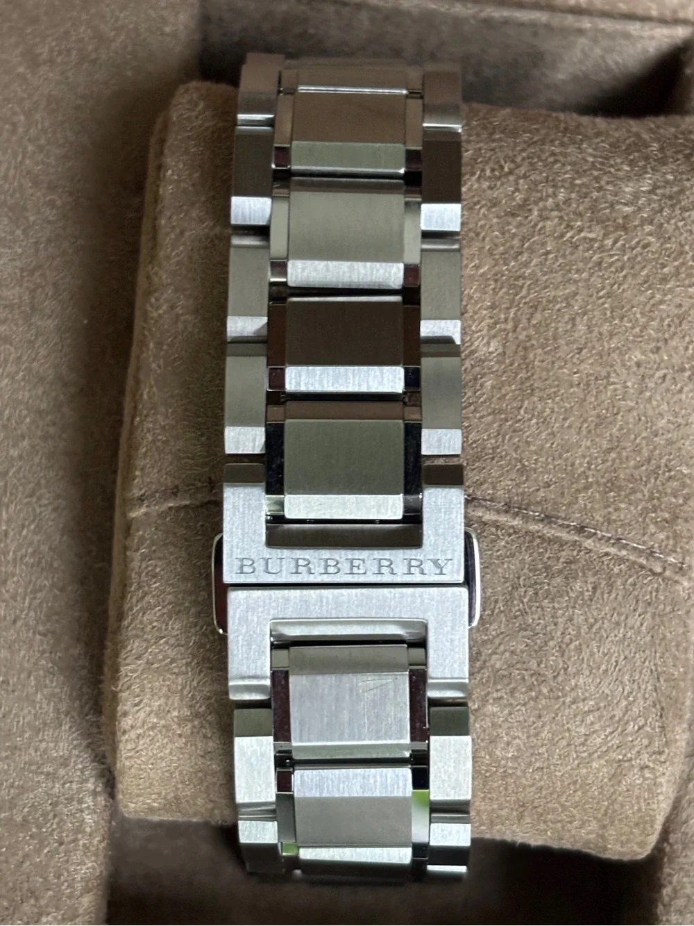 Burberry Silver Black Dial Heritage Watch, Like New with Box